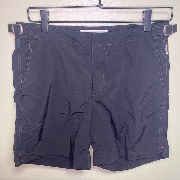 Orlebar Brown Black OB Classic Bulldog Swim Shorts SZ 30 Pockets Adjustable - Picture 3 of 11